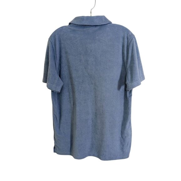 C&C California Shirt Mens Terrycloth Polo Size M Blue Short Sleeve Surf Beach - Picture 2 of 4